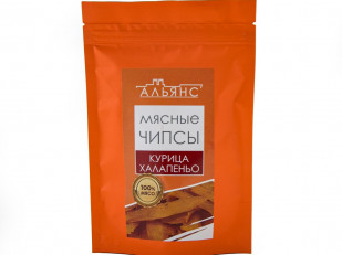 Картофель «Бруто» со вкусом бекона 70 гр.: Мясо (АЛЬЯНС) вяленое курица с халапеньо (50 гр)